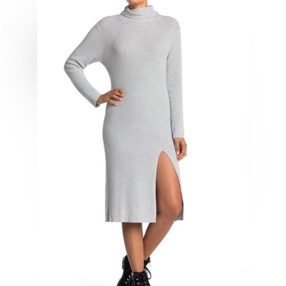 ABOUND Ribbed Mock Neck Midi Dress